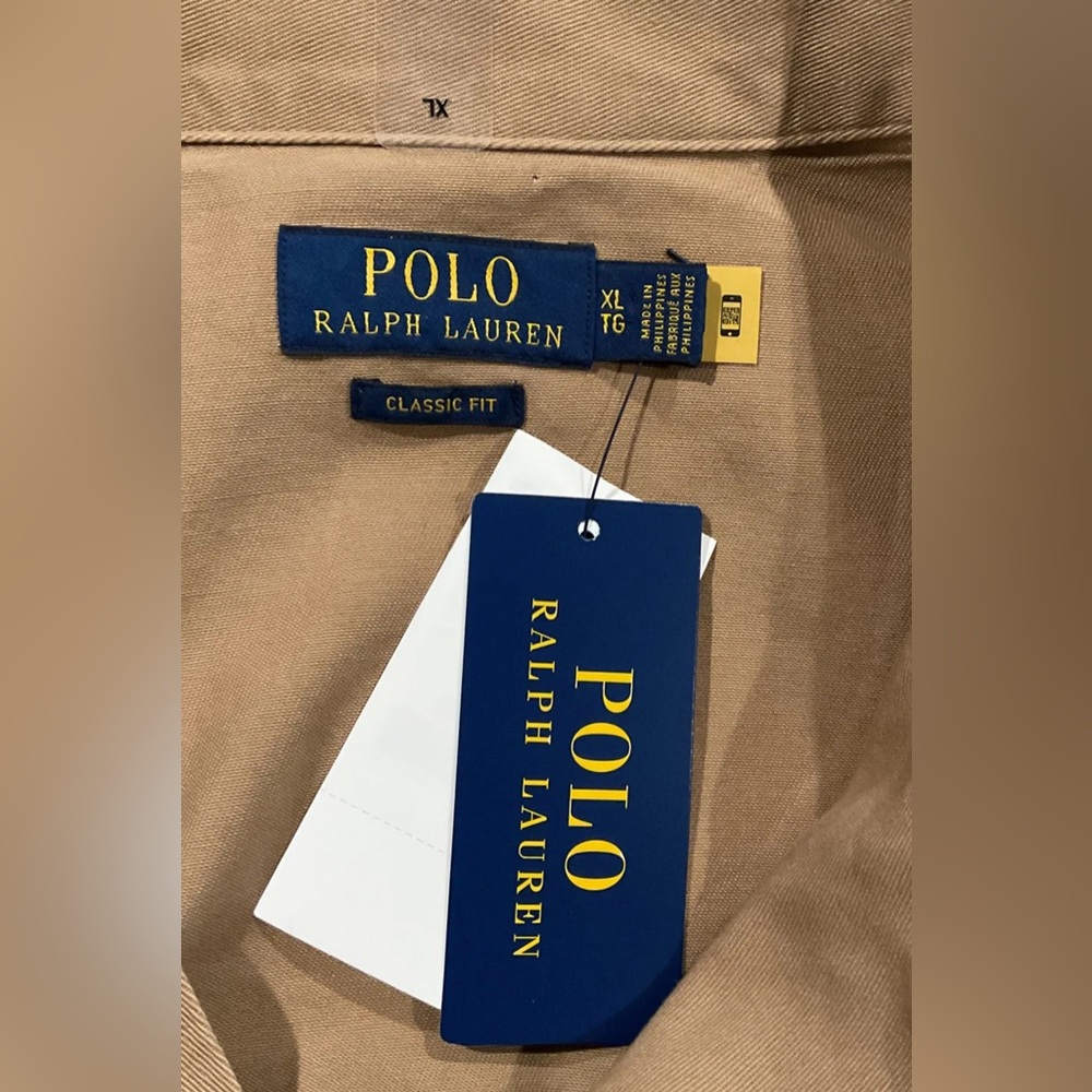 POLO Ralph Lauren Men’s Twill Utility Overshirt Chore Jacket Tan Beige NWT - Picture 9 of 11